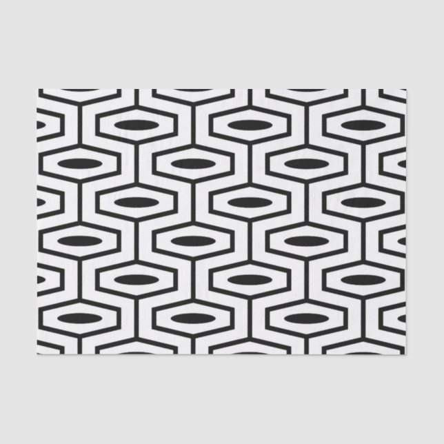 Papel De Seda Patrón Geométrico Moderno del Siglo Medio (Anverso)