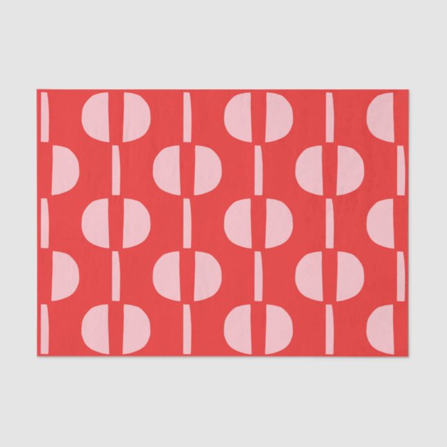 Papel De Seda Patrón Geométrico Moderno Retro Mid Century (Anverso)