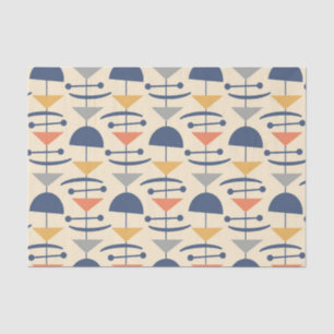 Papel De Seda Patrón Geométrico Moderno Retro Mid Century
