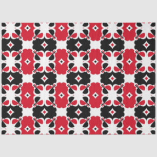 Papel De Seda Patrón geométrico moderno rojo negro y blanco