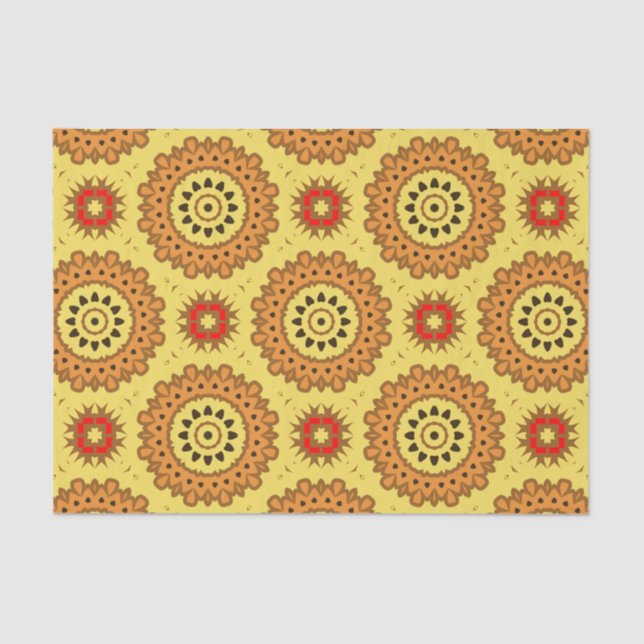 Papel De Seda Patrón geométrico mosaico de Moda de Boho decorati (Anverso)