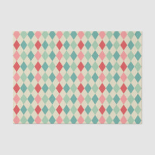 Papel De Seda Patrón geométrico retro de arlequín