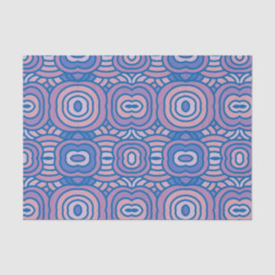 Papel De Seda Patrón geométrico retro en azul y rosa