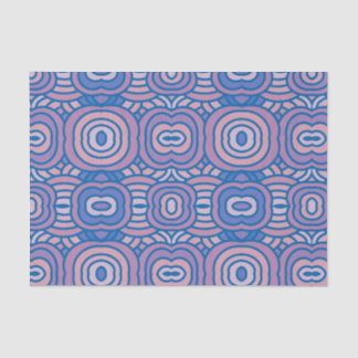 Papel De Seda Patrón geométrico retro en azul y rosa