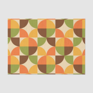 Papel De Seda Patrón Geométrico Retro Mediano Otoño