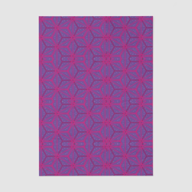 Papel De Seda Patrón geométrico retro rosa (Anverso)
