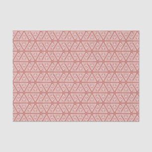 Papel De Seda Patrón geométrico rosa terracota y blanco
