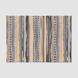 Papel De Seda Patrón geométrico tribal negro y amarillo