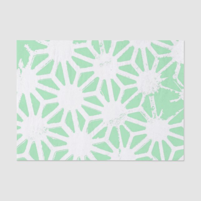 Papel De Seda Patrón geométrico verde (Anverso)