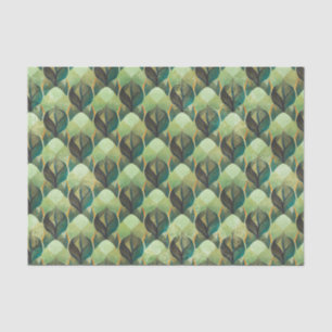 Papel De Seda Patrón geométrico vintage verde tono tierra