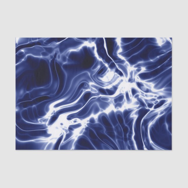 Papel De Seda Patrón giratorio azul (Anverso)