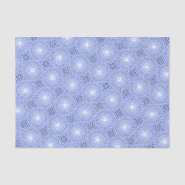 Papel De Seda Patrón giratorio de círculos azules (Anverso)