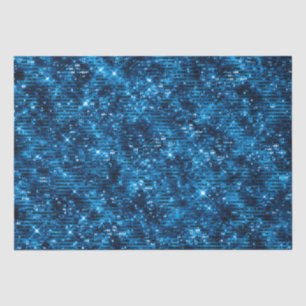 Papel De Seda Patrón Glam Brillante Brillo Azul Real Elegante