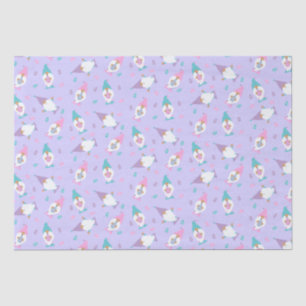 Papel De Seda Patrón Gnome de Pascua Azul Púrpura Pink