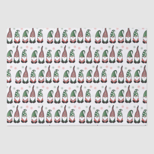 Papel De Seda Patrón Gnomes de navidades (Anverso)
