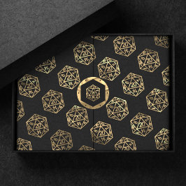 Papel De Seda Patrón Gold D20 | Dados del jugador de rol de mesa