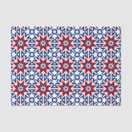 Papel De Seda Patrón gráfico azul blanco rojo patriótico
