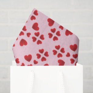 Papel De Seda Patrón gráfico de corazones rojos planos Cumpleaño