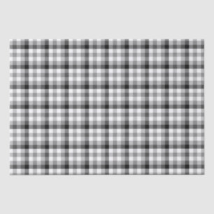 Papel De Seda Patrón gráfico de gingham blanco y negro moderno