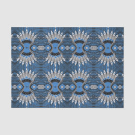 Papel De Seda Patrón gráfico de la pluma azul Boho