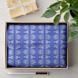 Papel De Seda Patrón griego árabe-mediterráneo azul