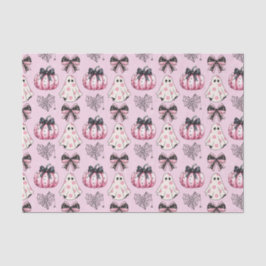 Papel De Seda Patrón Halloween de la Calabaza Rosa Coquette