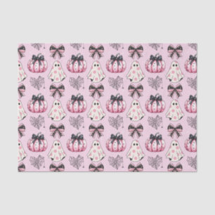 Papel De Seda Patrón Halloween de la Calabaza Rosa Coquette