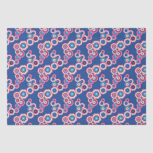 Papel De Seda Patrón hippie retro de colores sesenta