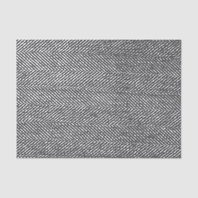 Papel De Seda Patrón hueso de arenque gris moderno (Anverso)