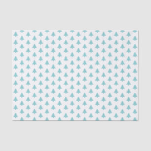 Papel De Seda Patrón icónico de árbol de Navidad blanco/acuático