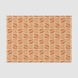 Papel De Seda Patrón Ikat Aztec - Mandarín y Naranja ligero