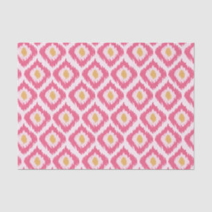 Papel De Seda Patrón Ikat de diamante rosa