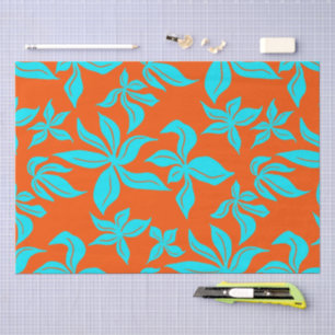 Papel De Seda Patrón ilustrado de flores azules
