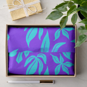 Papel De Seda Patrón ilustrado de flores azules