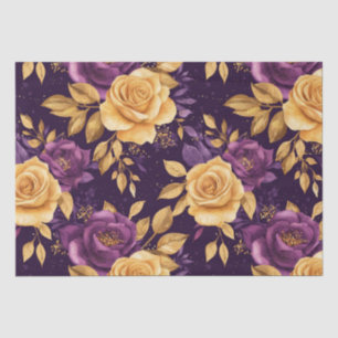 Papel De Seda patrón ininterrumpido con flores púrpura