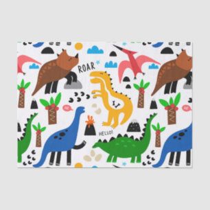 Papel De Seda Patrón ininterrumpido de dinosaurios