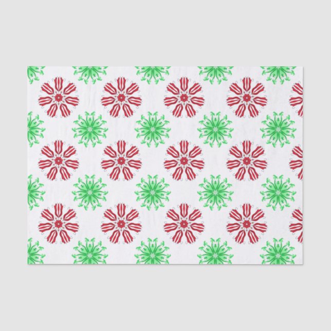 Papel De Seda Patrón ininterrumpido rojo y verde (Anverso)