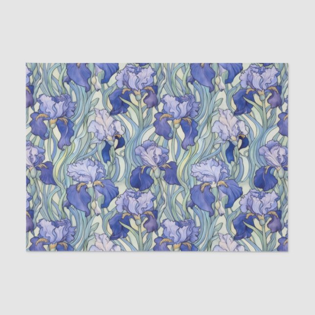 Papel De Seda patrón Iris azul moda (Anverso)