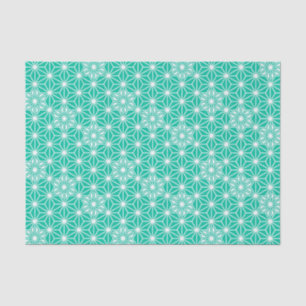 Papel De Seda Patrón japonés de Asanoha - azul pavo real