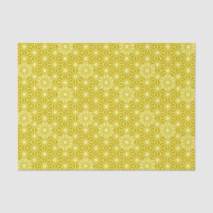 Papel De Seda Patrón japonés de Asanoha - oro mostaza