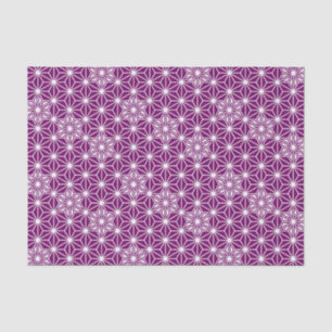 Papel De Seda Patrón japonés de Asanoha - púrpura de berenjenas