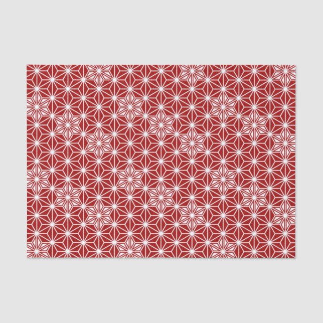 Papel De Seda Patrón japonés de Asanoha - rojo oscuro (Anverso)
