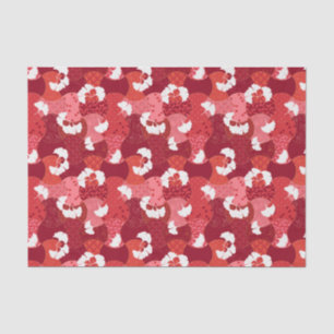 Papel De Seda Patrón japonés de kimono Ginkgo rojo