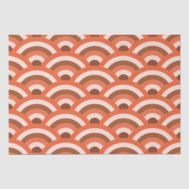 Papel De Seda Patrón japonés de ondas naranjas y marrones 