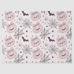 Papel De Seda Patrón Kawaii Dulce Rosa de Halloween Espeluznante