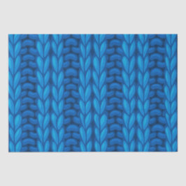 Papel De Seda Patrón Lanoso de Tejido de Invierno Azul