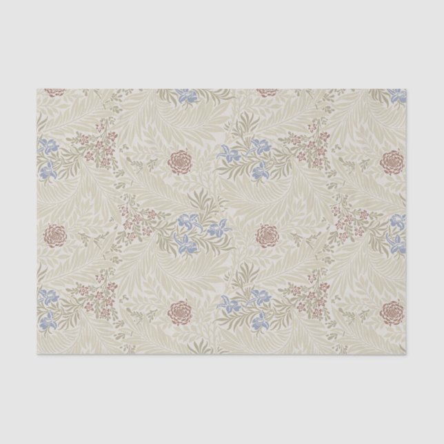 Papel De Seda Patrón Larkspur de William Morris Lt Blue & Rust (Anverso)