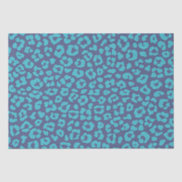 Papel De Seda Patrón Leopardo-Azul-