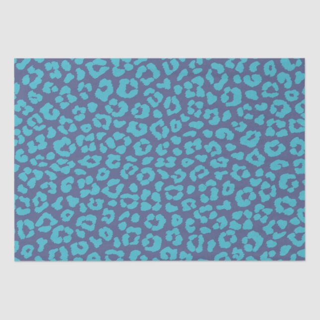 Papel De Seda Patrón Leopardo-Azul- (Anverso)