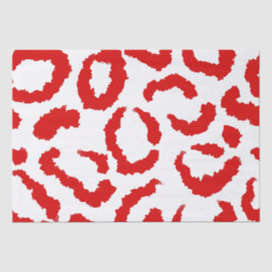 Papel De Seda Patrón Leopardo Rojo